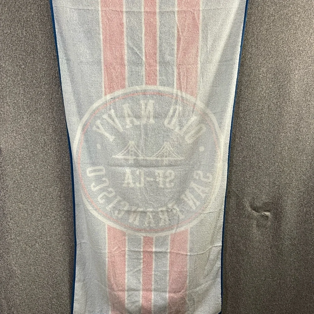 Old Navy Printed Logo Terry 28” X 58” Beach Towe